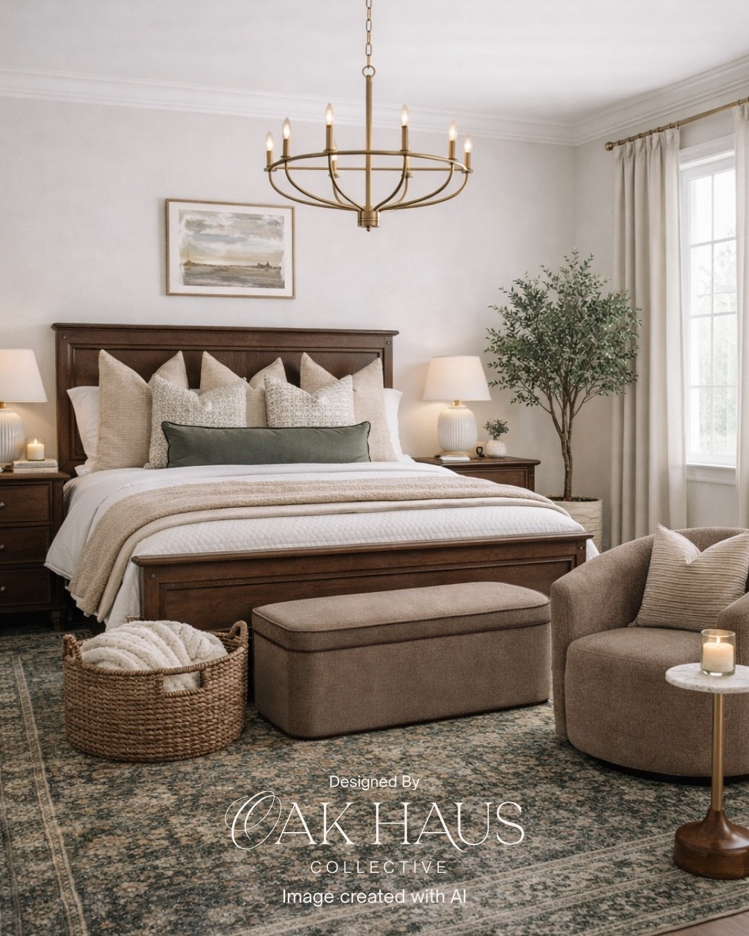 Do you have older, darker bedroom furniture you’re not ready to replace—but you’re craving a more modern, transitional vibe? I’ve got you 🤎

This design is proof that you don’t need all new furniture to refresh your space. By layering in a warmer, moodier rug, lighter bedding, updated lighting, and a few soft transitional pieces (hello upholstered bench + drink table ✨), you can completely transform the feel of your bedroom without starting from scratch.

Save this for later if you’re working with dark wood furniture and want that updated, Studio McGee-inspired look 👌🏼 #TransitionalStyle #BedroomRefresh #OakHausCollective


#LTKHome