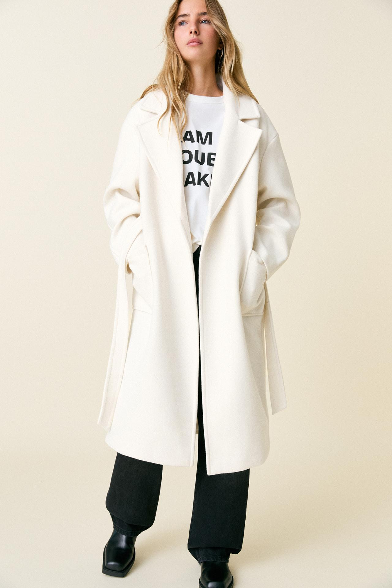 Stoffmantel mit Gürtel | PULL and BEAR DE