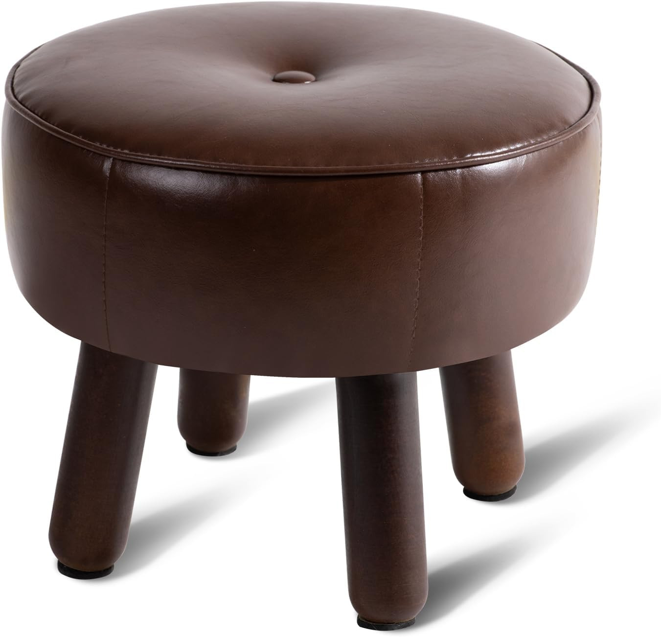 Small Foot Stool Ottoman, Round Pouf Foot Rest, Footstool Ottomans with Rubber Legs Under Desk, F... | Amazon (US)