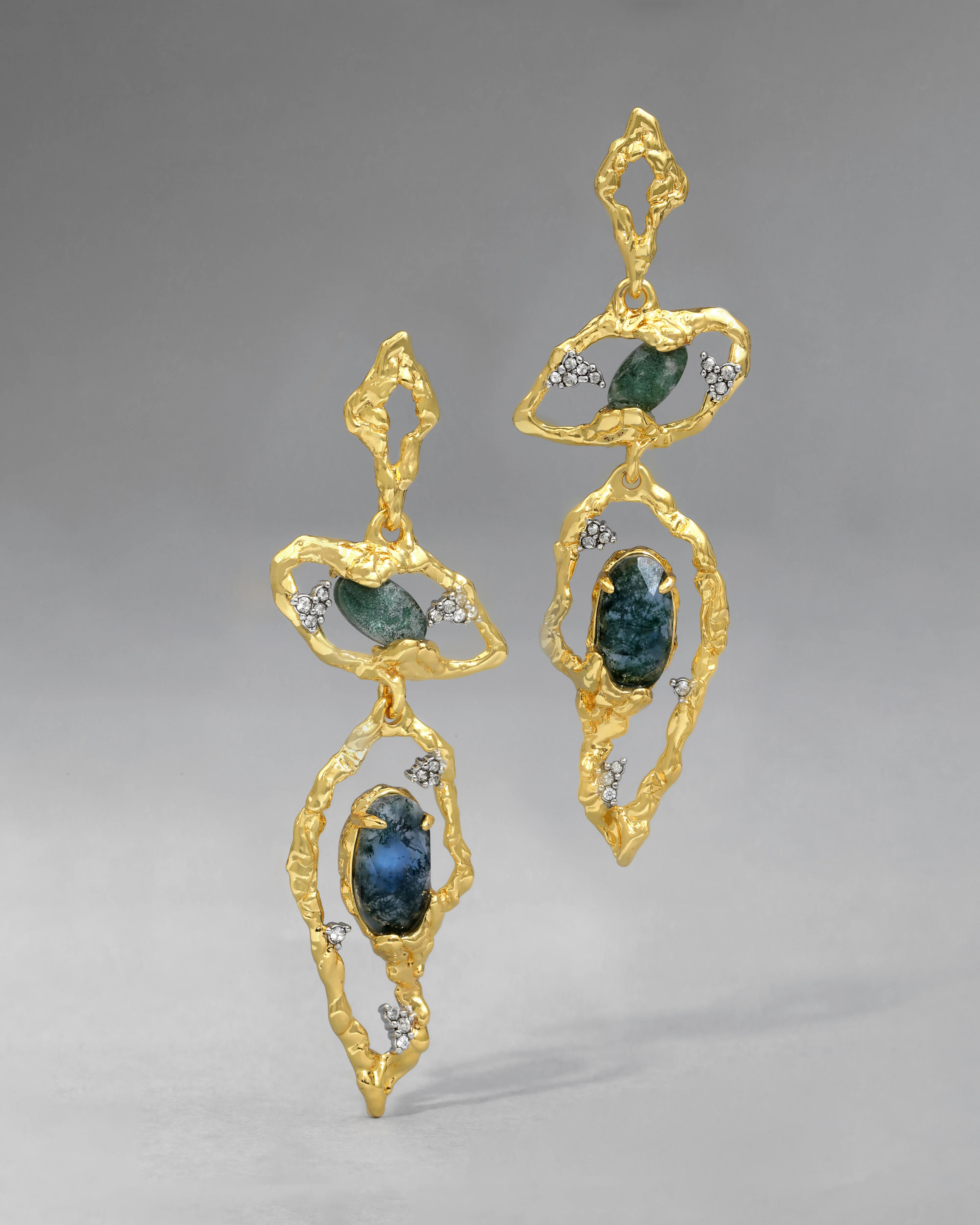 Brut Blue Moss Agate Long Earring | Alexis Bittar