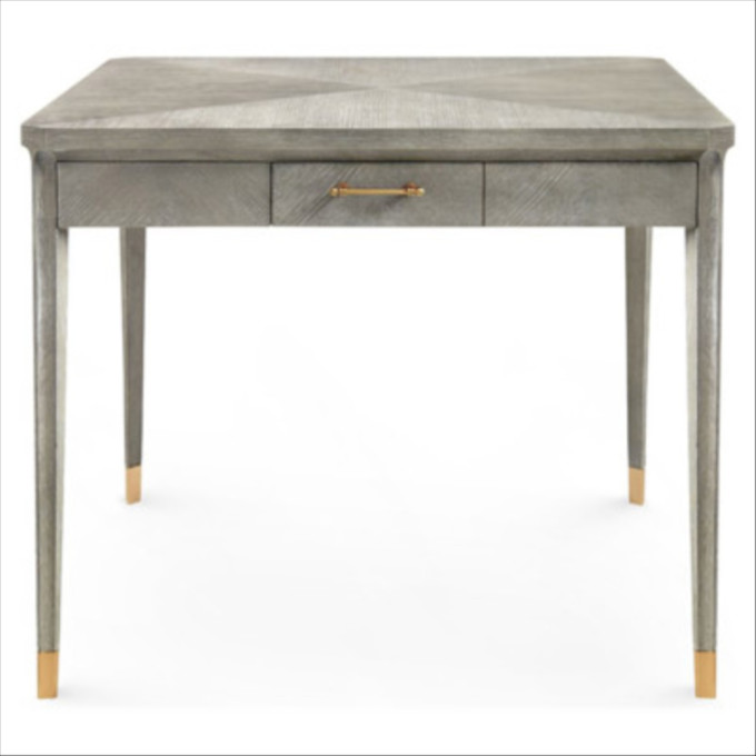 Click for more info about Villa & House Bertram Coastal Beach Grey Cerused Oak Accent Detail Game Table