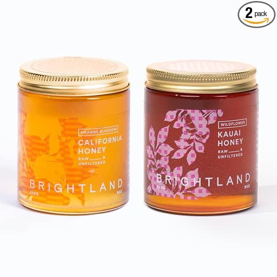 Brightland The Couplet 100% Pure Raw, Unfiltered Honey - California Orange Blossom and Kauai Wild... | Amazon (US)