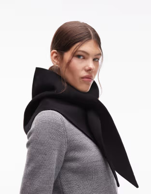 ARKET wool triangle double scarf in black | ASOS (Global)