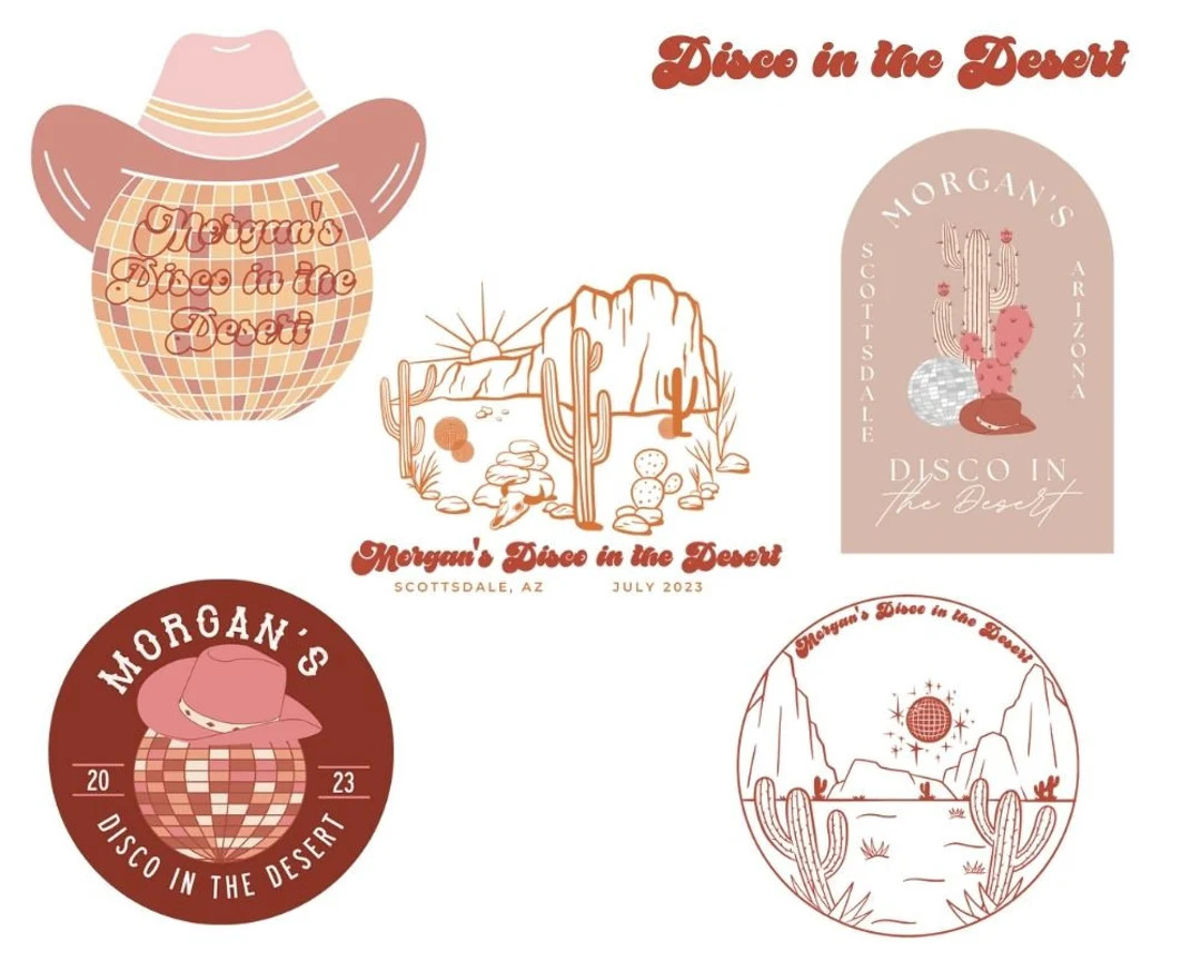 Personalized Bachelorette Party Logo, Custom Bachelorette Logo, Disco in the Desert Theme Bachelo... | Etsy (US)