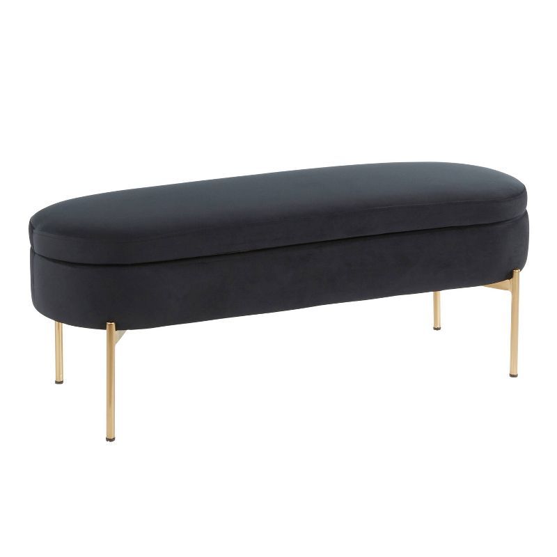48" Chloe Contemporary Upholstered Storage Bench - LumiSource | Target