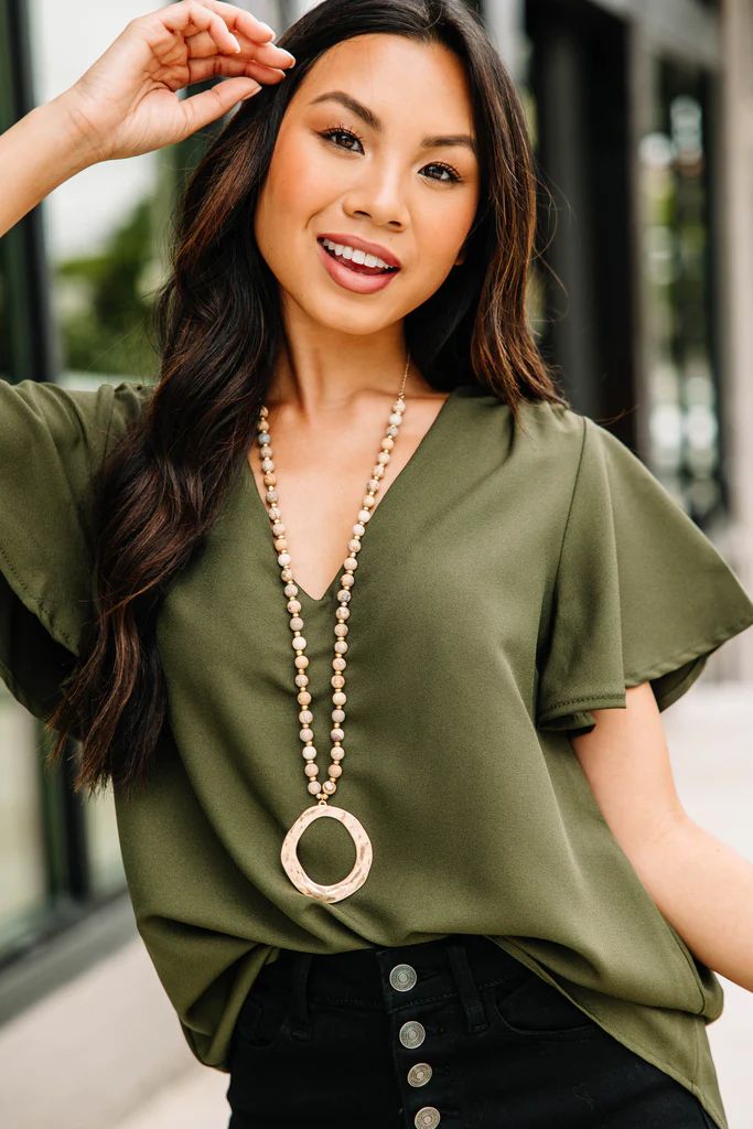 This Is Your Moment Olive Green Top | The Mint Julep Boutique