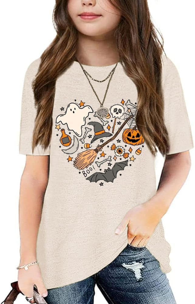 Graphic Tees for Girls Kids Summer Tops Crewneck Short Sleeve T Shirt 5-14 Years | Amazon (US)