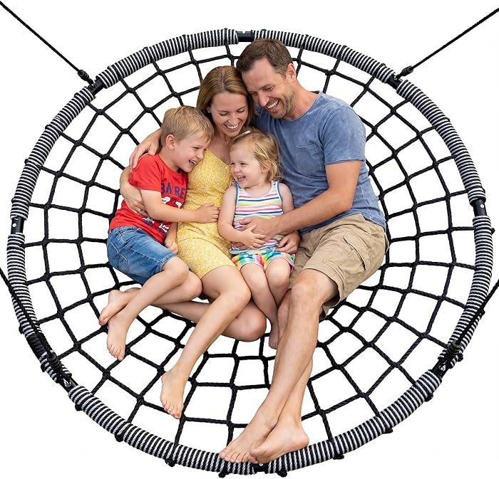 Trekassy 60" Large Spider Web Saucer Tree Swing for Kids & Adults, 750lbs Heavy Duty Outdoor Net ... | Amazon (US)