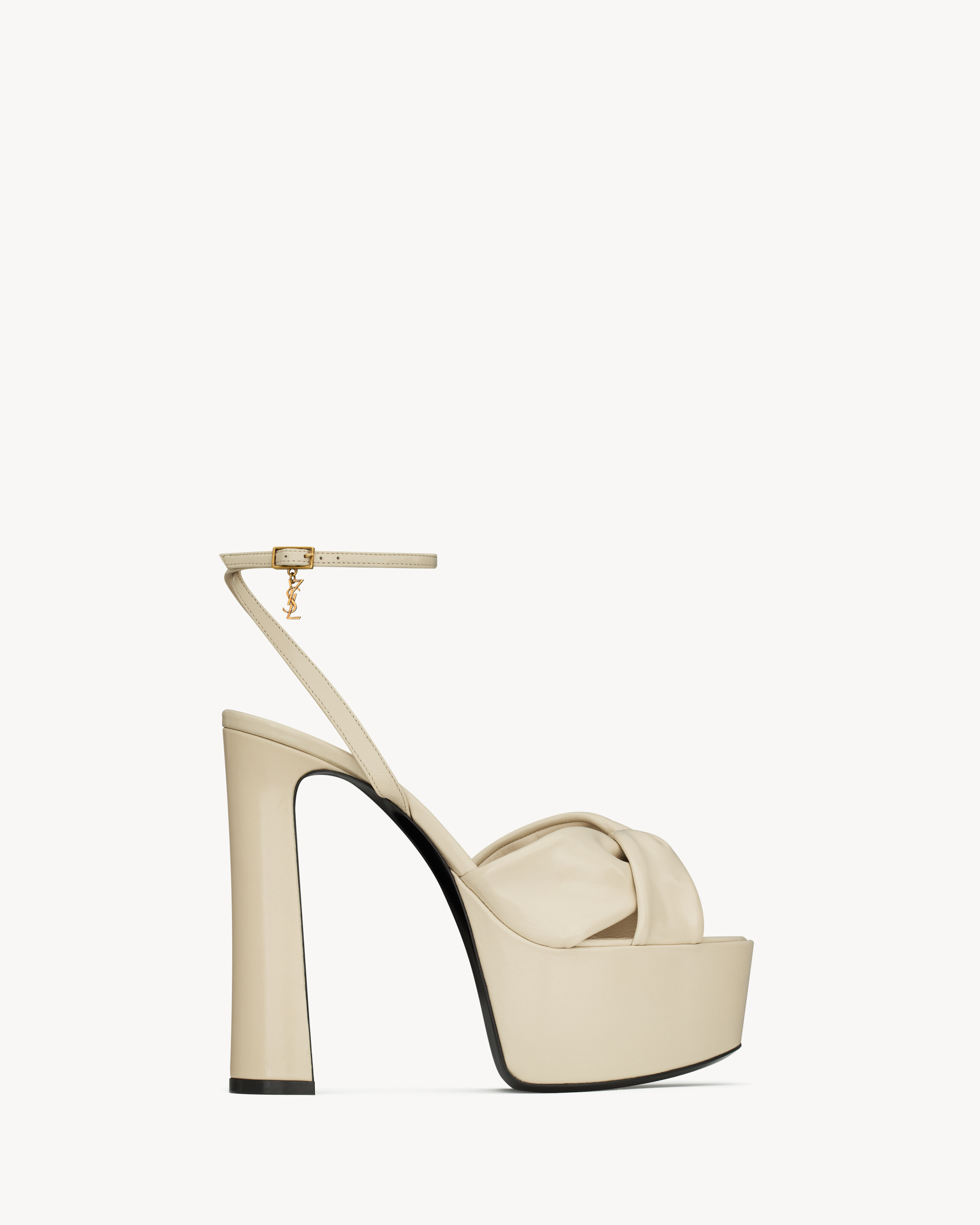 FRANCIANE platform sandals in smooth leather in White | Saint Laurent | YSL EN-GB | Saint Laurent Inc. (Global)