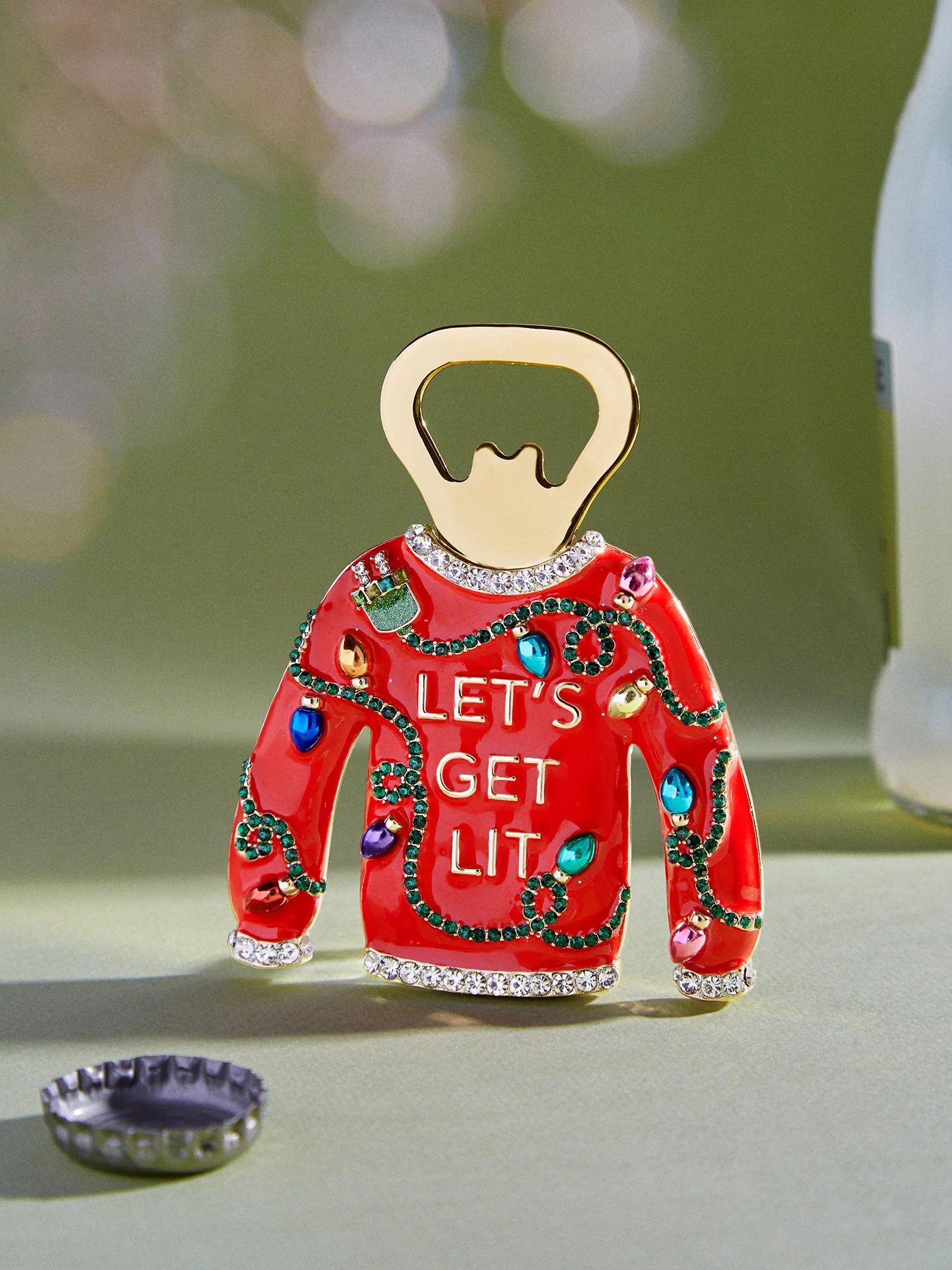 Let's Get Lit Bottle Opener - Ugly Sweater Bottle Opener | BaubleBar (US)