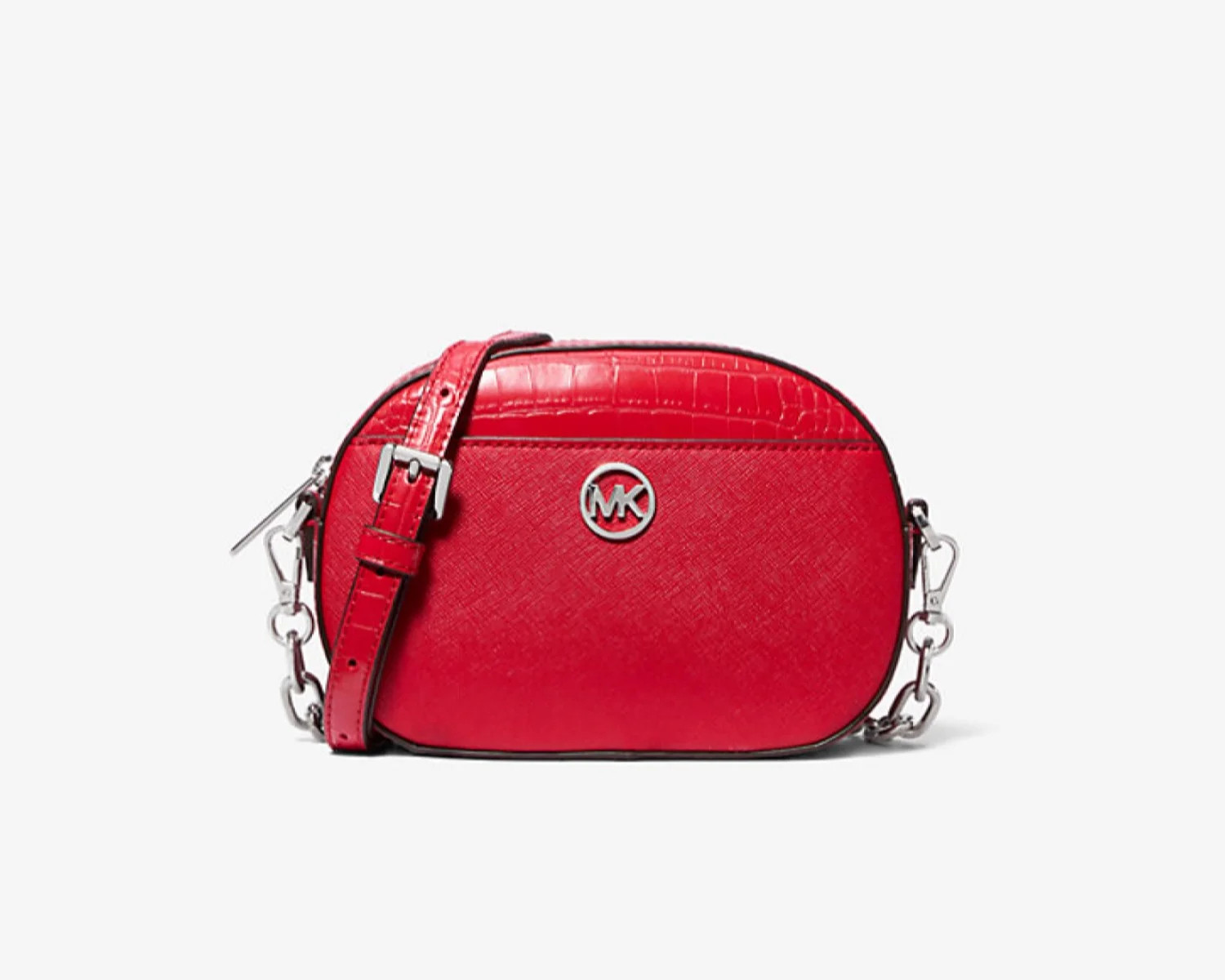 MICHAEL Michael Kors Jet Set Glam Leather Crossbody Bag BRIGHT RED - Walmart.com | Walmart (US)