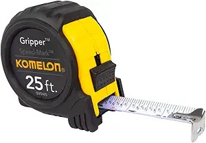 Komelon SM5425 Speed Mark Gripper Acrylic Coated Steel Blade Measuring Tape, 1-Inch X 25Ft , Whit... | Amazon (US)