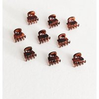 Pack of 9 Brown Mini Claw Hair Clips New Look | New Look (UK)