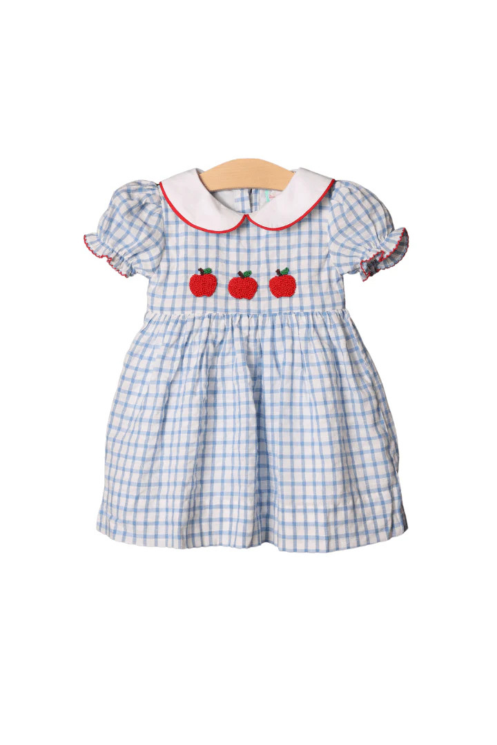 French Knot Gingham Apple Dress | The Smocked Flamingo