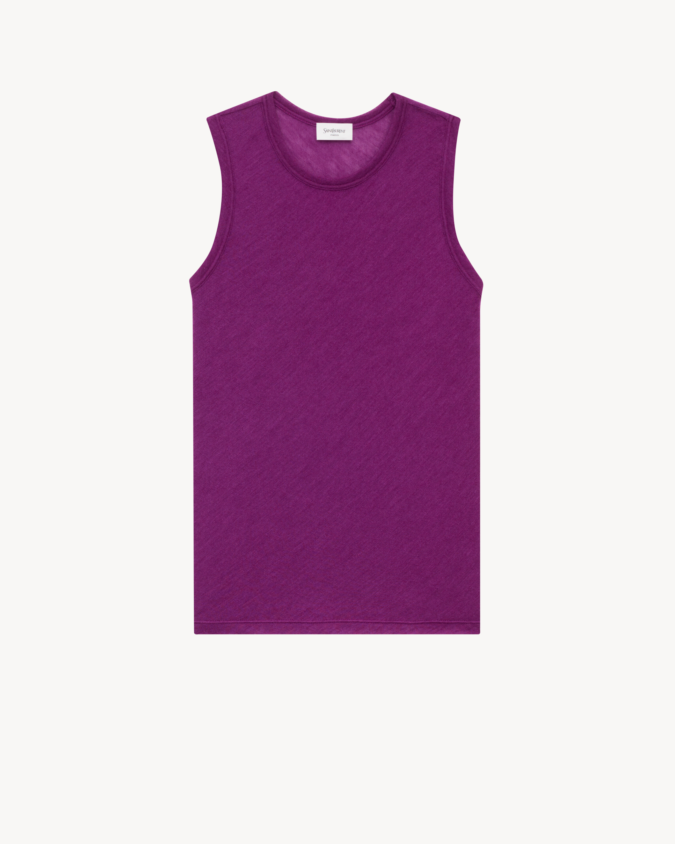 Saint Laurent Tank Top In Cashmere And Silk Jersey - Purple - Women - S | Saint Laurent Inc. (Global)