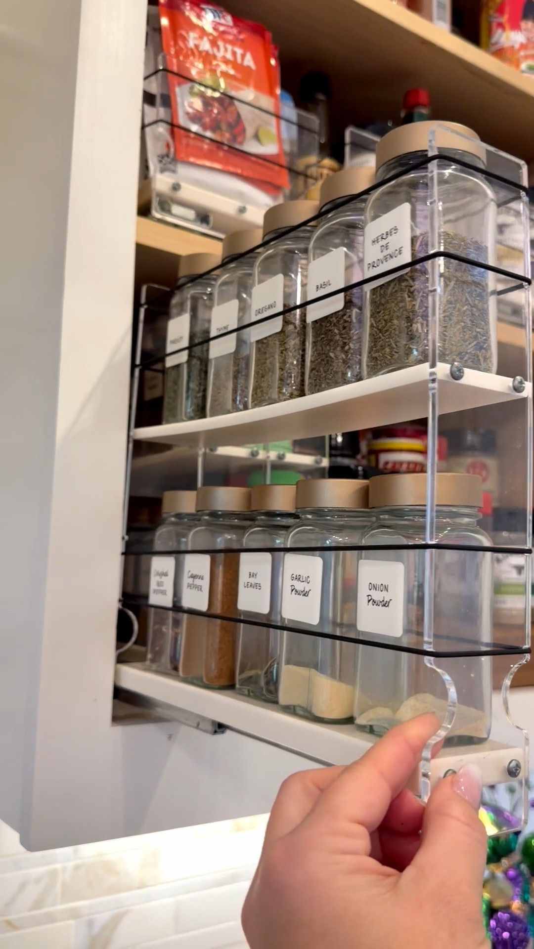The best spice cabinet organizers! The love that they are acrylic so you can see everything and how you can fit so much!! 

#kitchenorganization #spicerack #homeorganization #amazonfinds #spiceorganizers

#LTKHome