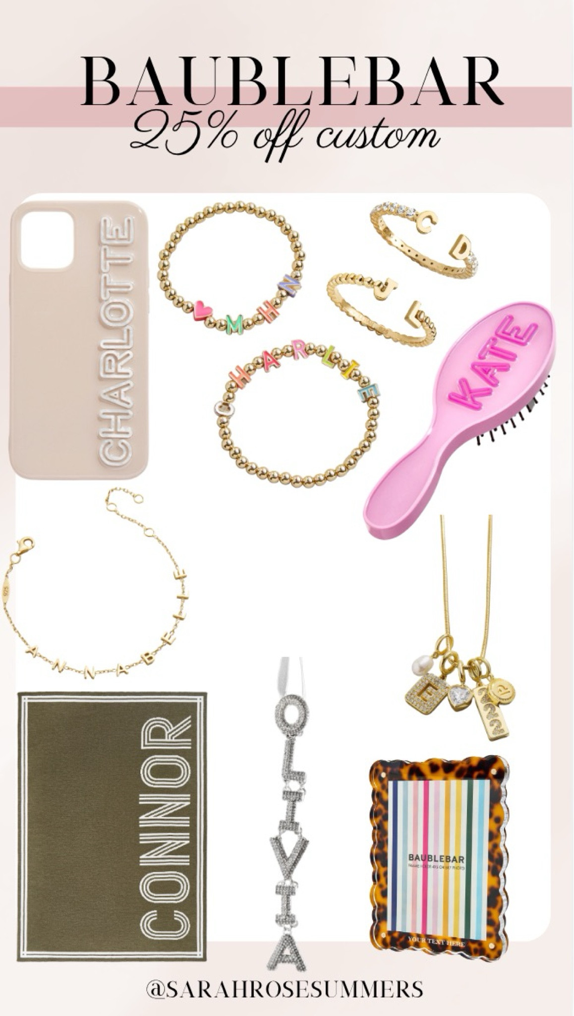 BAUBLEBAR 25% off custom items. Great gifts for her for Christmas. Customized gold jewelry and silver jewelry. Customized Christmas ornaments. Customized phone cases, frames, and blankets. 

#LTKStyleTip #LTKSaleAlert #LTKGiftGuide