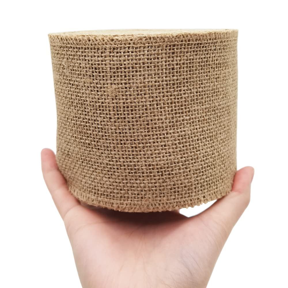 INSPIRELLE 4" Natural Burlap Fabric Roll 10 Yards Jute Ribbon for Gift Wrapping Craft Projects We... | Amazon (US)