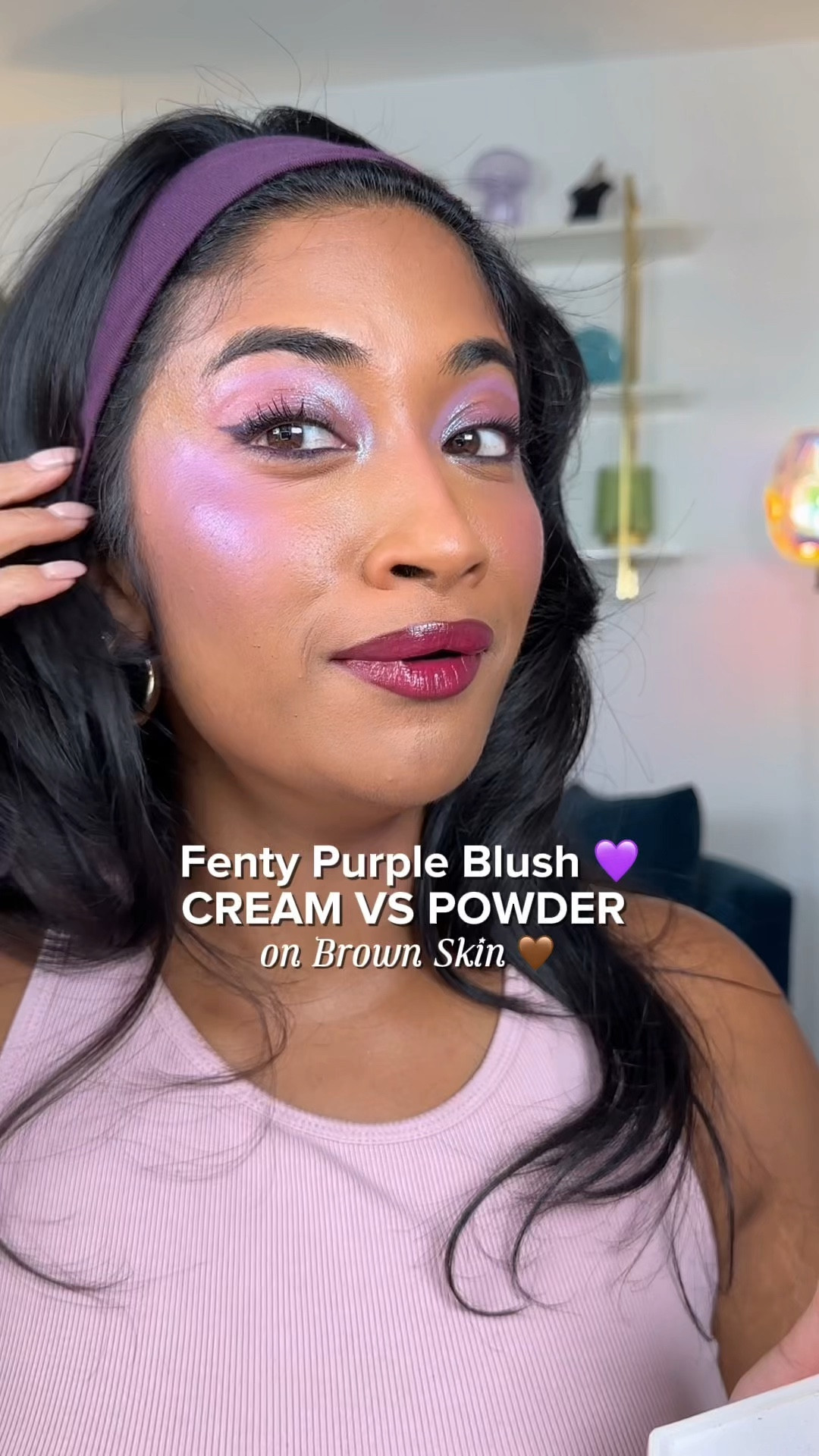 COMPARING Fenty Beauty's cream purple blush to the powder drama class 😭💜

Tap the product for the shade I use‼️

#LTKBeauty #LTKVideo #LTKStyleTip