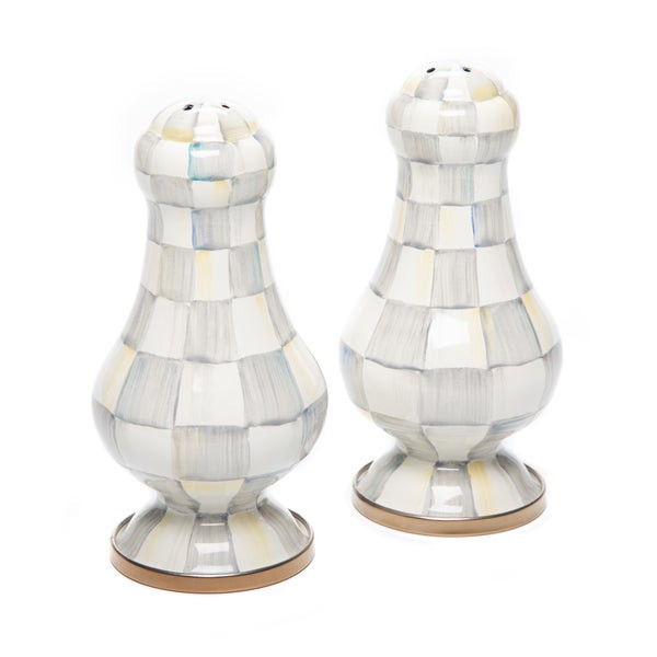 MacKenzie-Childs Sterling Check Large Salt & Pepper Shakers | MacKenzie-Childs