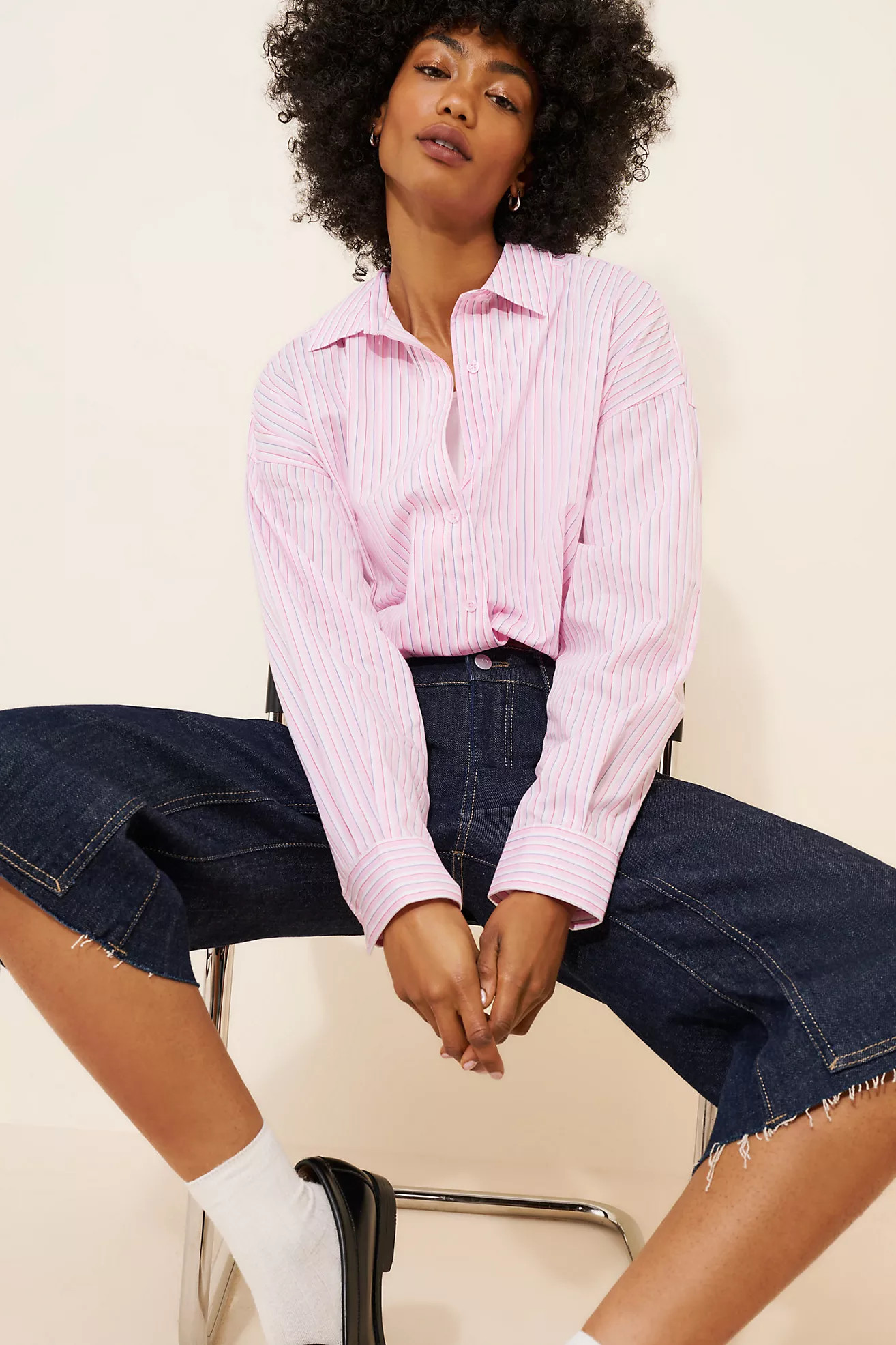 Good American Poplin Bubble Shirt | Anthropologie (US)