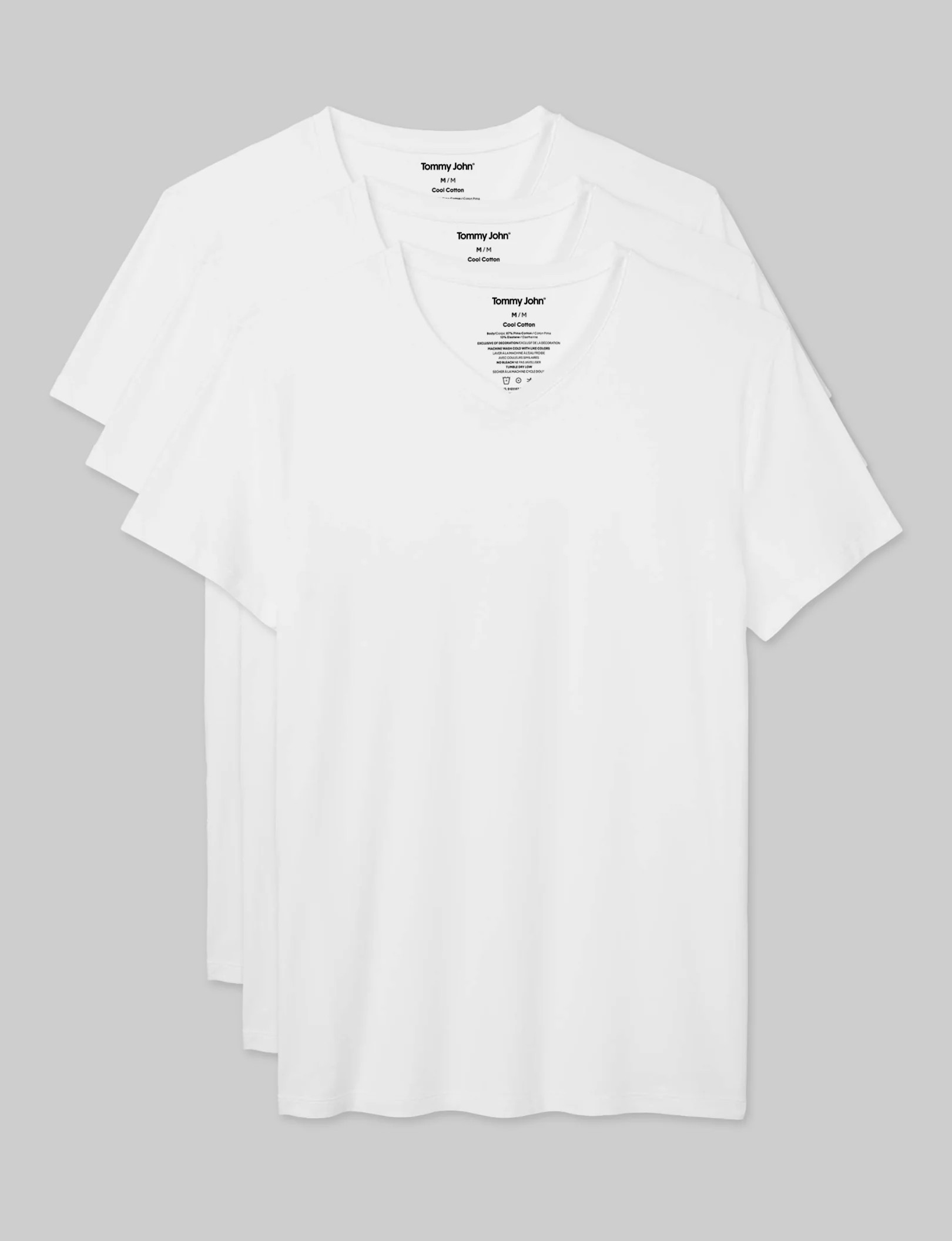 Cool Cotton High V-Neck Modern Fit Undershirt (3-Pack) | Tommy John