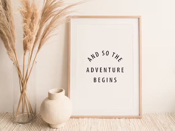 And So The Adventure Begins Quote Print | Neutral Nursery Decor | Boho Quote Style Print | Minima... | Etsy (US)