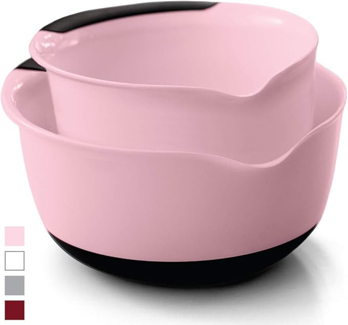 Gorilla Grip Original Mixing Bowls Set of 2, Slip Resistant Bottom, Includes 5 Qt and 3 Qt Nested... | Amazon (US)