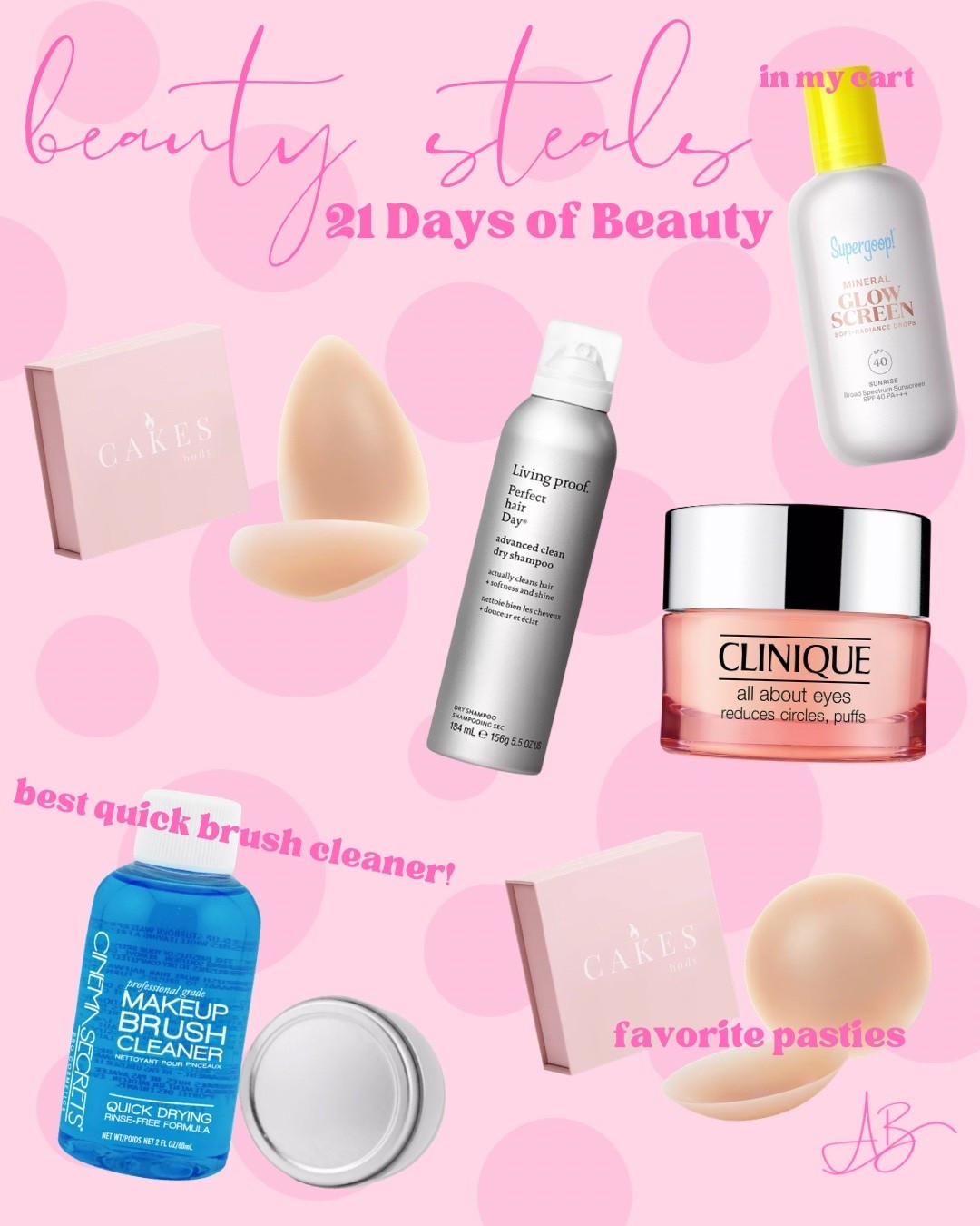 Cakes are my favorite sticky boobs.l! I have several pairs. These ones are the non sticky kind- that adhere with your body temp. This brush cleaner is online only but I love it and use it in my makeup kit. The supergoop is on my wishlist. @Supergoop! @ulta

#LTKSaleAlert #LTKBeauty #LTKselfcare