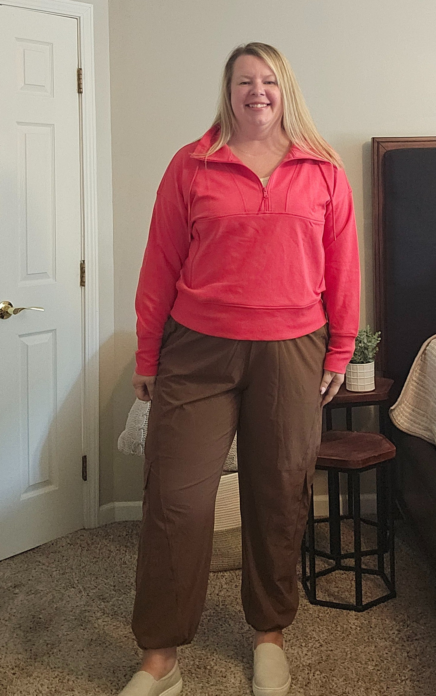 Top XXLPants XXL Casual outfit. Athleisure. Running errands. Comfy look. Basics. Travel outfit. Saturday. Joggers. Pullover. Quarter-zip. 

#LTKFindsUnder50 #LTKMidsize #LTKOver40