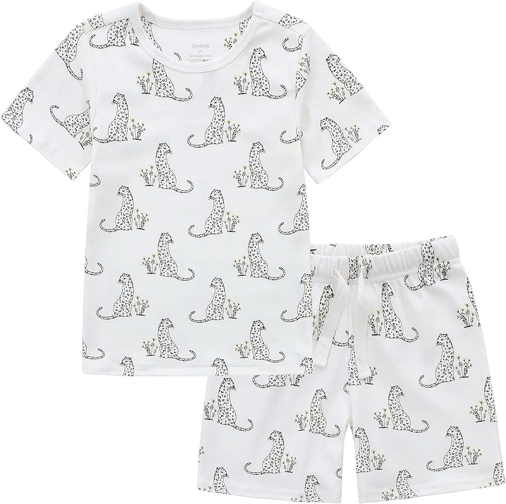 Owlivia 100% Organic Cotton Baby Short Sleeve Pajama Sets, Toddler Boy Girl 2-Piece Sleepwear | Amazon (US)