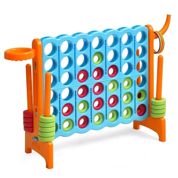 Costway 4-in-A Row Giant Game Set w/Basketball Hoop for Family Orange | Walmart (US)