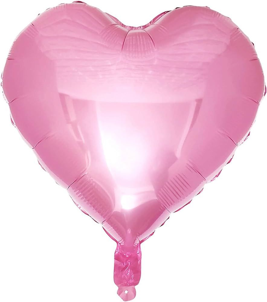 10Pcs Pearl Pink Foil Heart Shaped Balloons 18 Inch Heart Mylar Balloons For Baby Shower Wedding ... | Amazon (US)