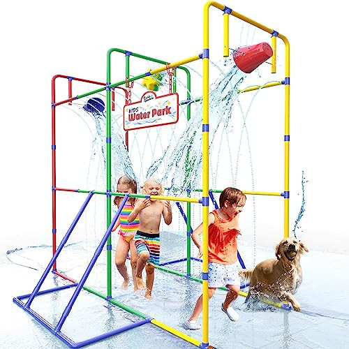 Backyard Waterpark with Splash Wheel, Dump Buckets for Kids Outdoor Water Play | Amazon (US)