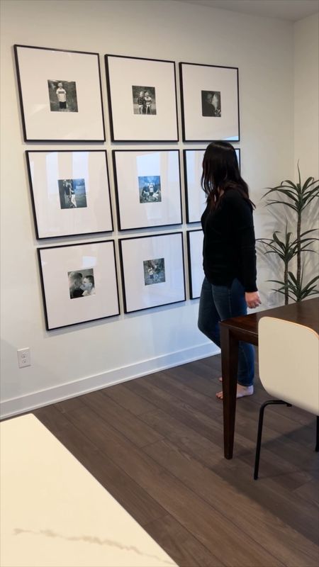 Modern gallery wall.

I have my exact gallery frame details all ready set up and linked in the product below but I also typed them out for you here too. ☺️

Frame details:
Art Size: 8″ x 8″
Outside Frame Size: 22 3/16″ x 22 3/16″
Style: Ashford, in Satin Black
Matting: 7″ Smooth White (White Core)
Cover: Clear Acrylic
Backing: Acid Free Foamcore

Wall details:
Wall Size: 10.3’ x 9’
Space between frames: 2’

#LTKhome #LTKVideo #LTKstyletip