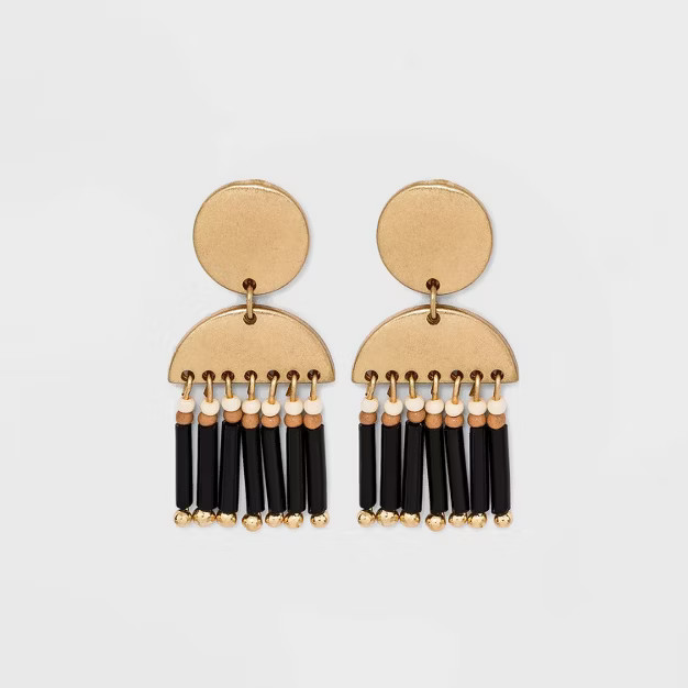 Thread Seed Bead Linear Earrings - Universal Thread™ Black | Target