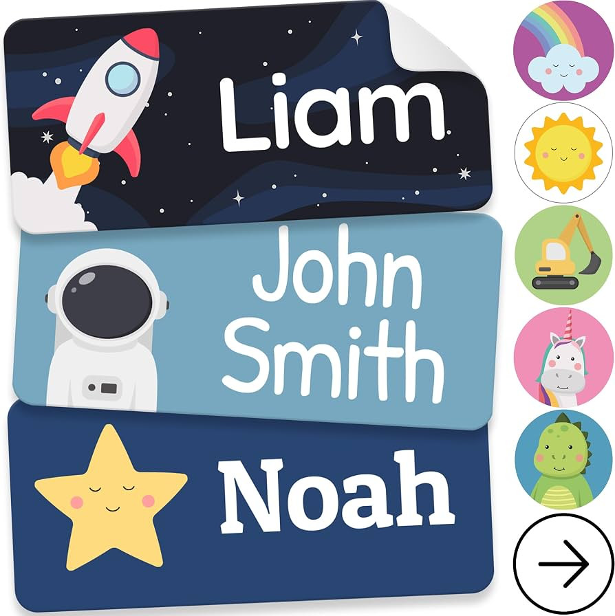 Personalized Name Labels for Kids (70 Labels) - Durable & Waterproof Custom Name Stickers for Clo... | Amazon (US)