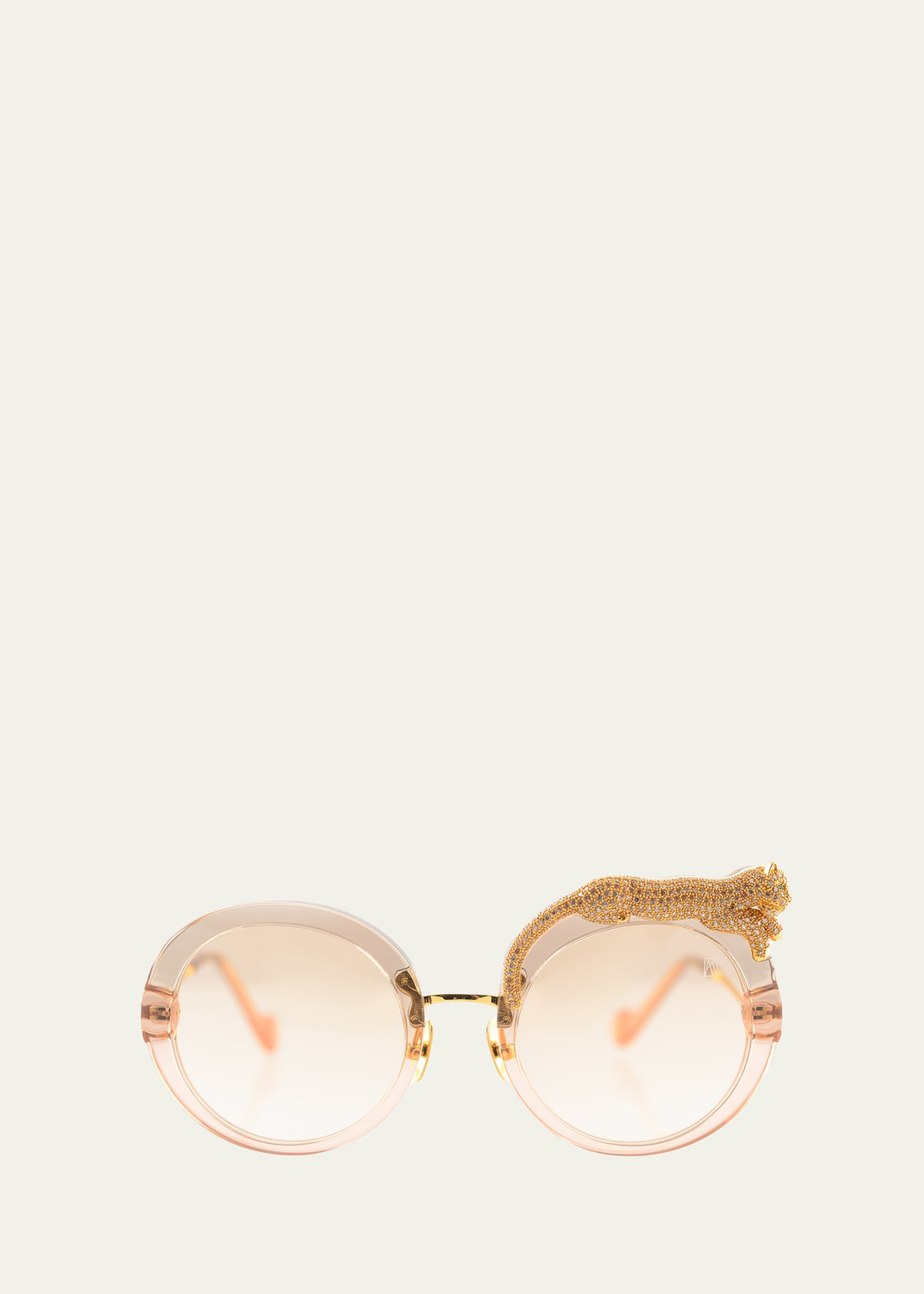 Anna-Karin Karlsson Rose et la Roue Round Mixed-Media Sunglasses | Bergdorf Goodman