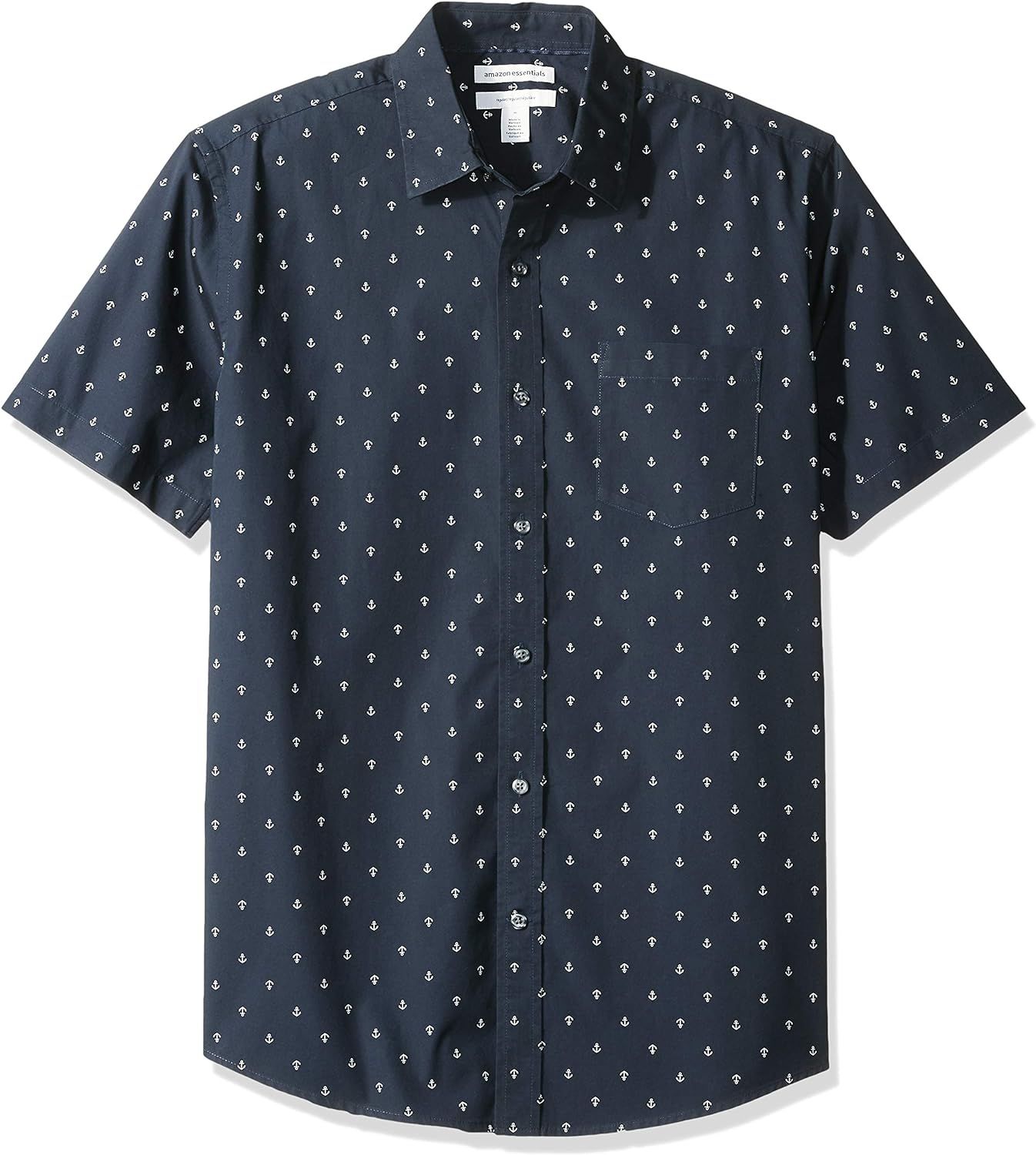 Amazon Essentials Men's Regular-fit Short-Sleeve Print Shirt | Amazon (US)