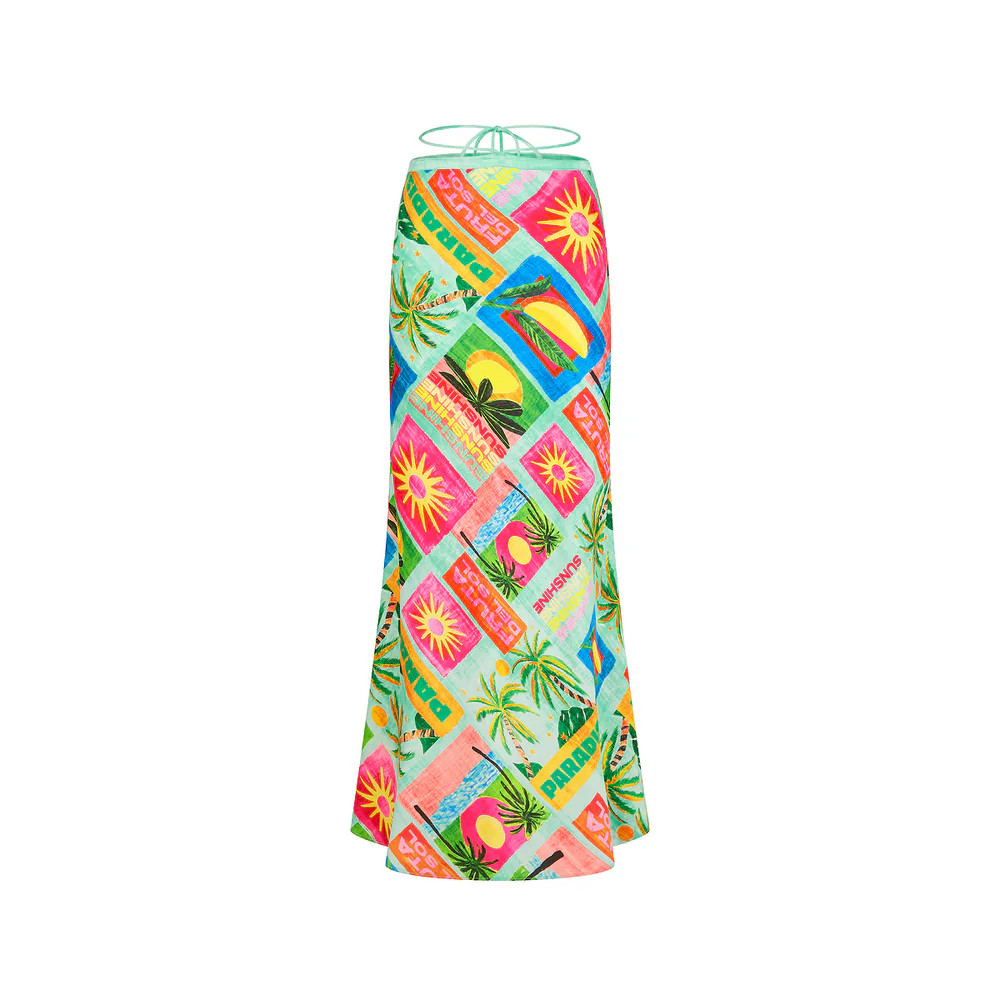 Strappy Bias Maxi Skirt - Ocean Honey | Kulani Kinis US