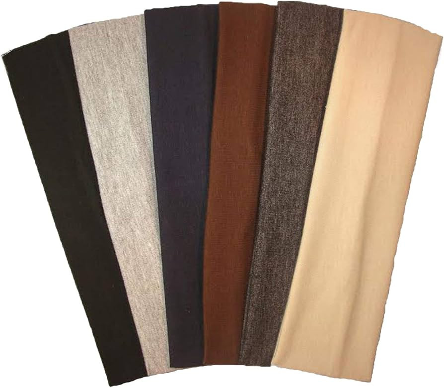 Cotton Headbands 6 Pack Stretch Elastic Yoga Soft and Stretchy Sports Fashion Headband for Teens ... | Amazon (US)