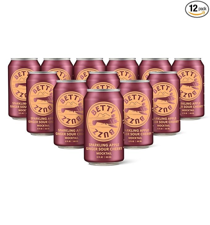 Betty Buzz Sparkling Apple Ginger Sour Cherry Mocktail by Blake Lively (12 pack Cans) - Natural F... | Amazon (US)