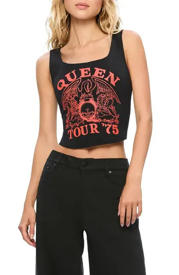Alice + Olivia Breslin Queen Corset Tank in Black/Bright Ruby at Nordstrom Rack, Size 12 | Nordstrom Rack