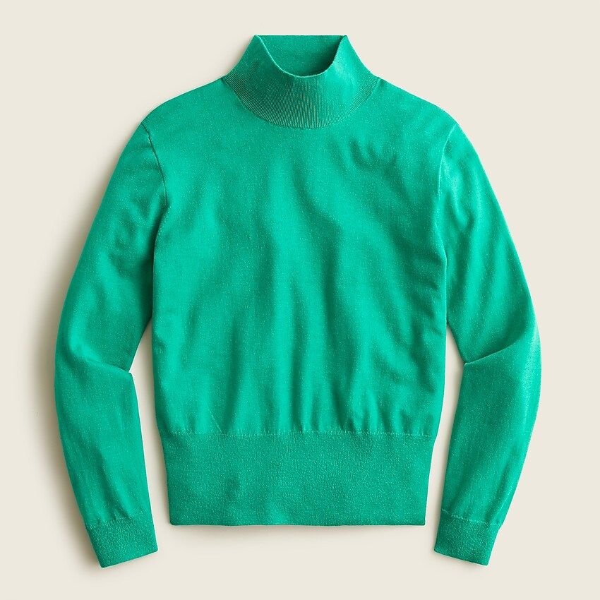 Mockneck silk-blend sweater with ribbed trim | J.Crew US