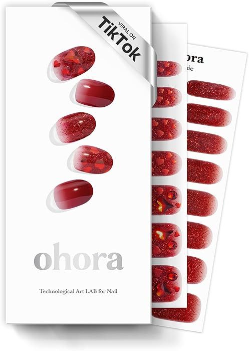 ohora Semi Cured Gel Nail Strips (N Love Affair) - Red, Ombre, Works with Any UV/LED Lamps, Salon... | Amazon (US)