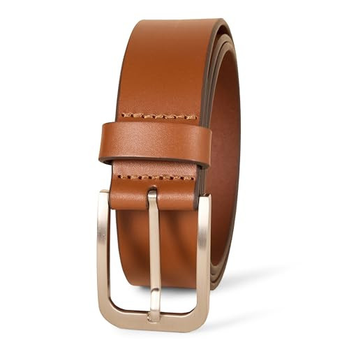 Amazon Essentials Men's Classic Jean Leather Belt, Tan, 56 | Amazon (US)