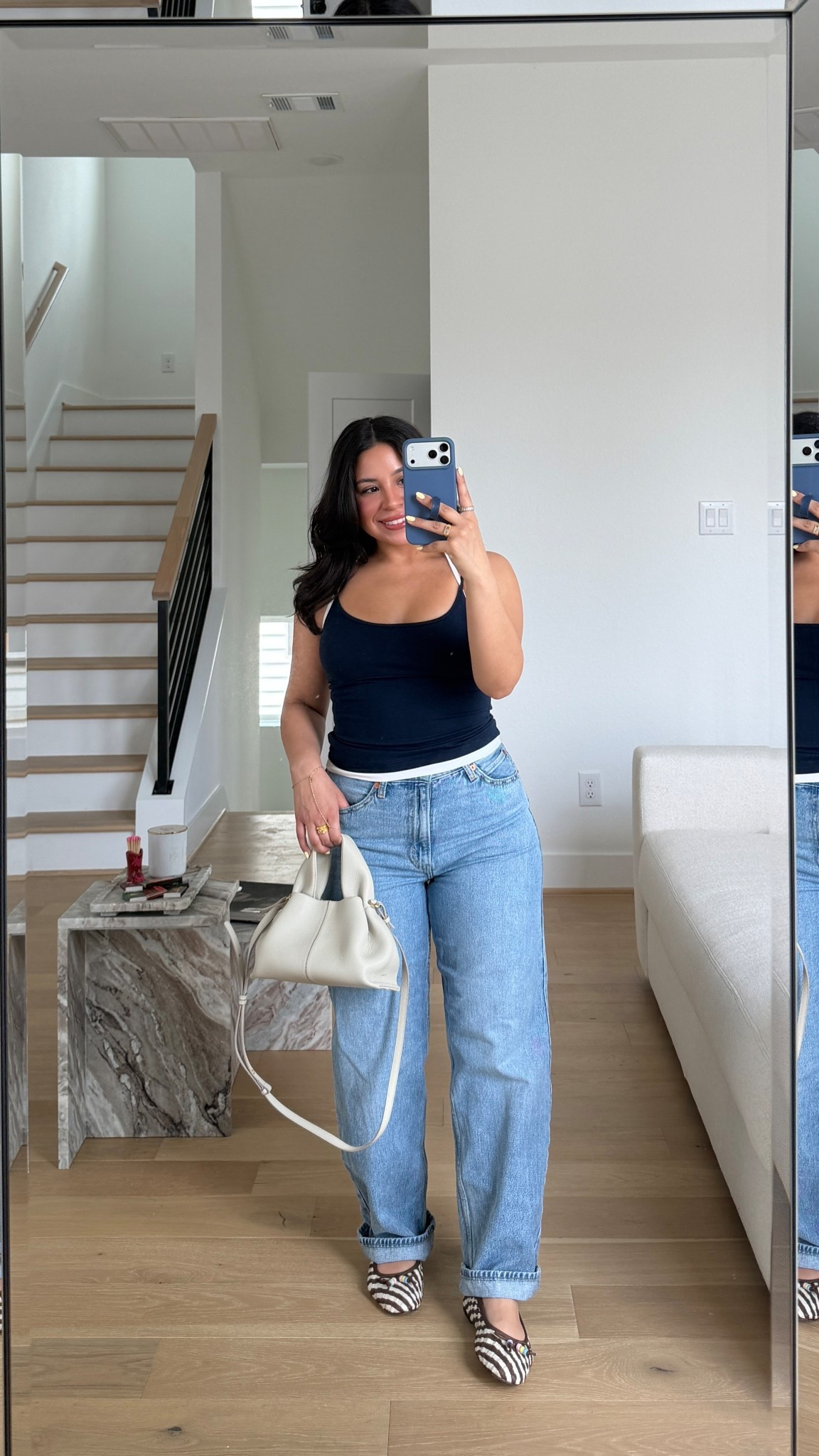 Tank: small
Jeans: 27 
Flats: 7 
Polene bag 

#LTKootd #LTKPetite #LTKgrwm