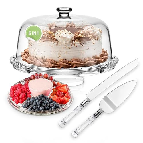 Marvell's Home-Cake Stand with Lid-Cake Stand with Dome-Cake Plate with Lid-Plastic Cake Stand-Cake Cover--Cake Server-Trifle Bowl-Cake Container-Dessert Stands-Bases para Pasteles-Food Tray. | Amazon (US)