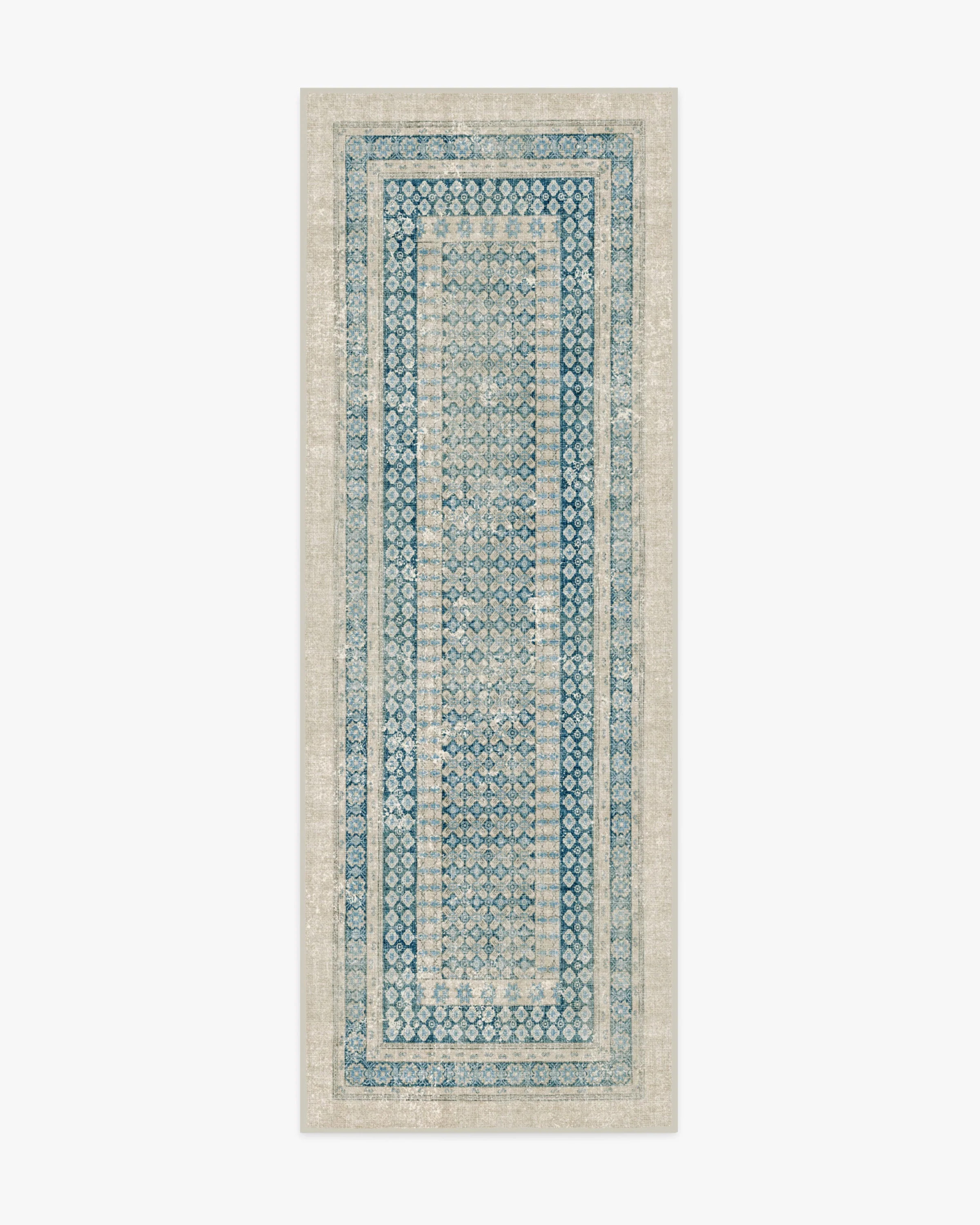 Cyrus Neutral & Blue Rug | Ruggable