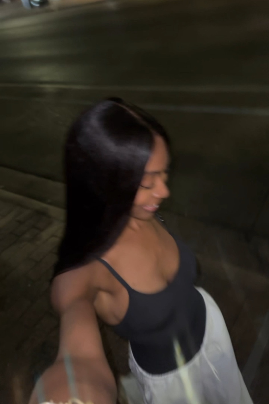Keeping it sleek and simple in @SKIMS thong bodysuit paired with these effortlessly chic linen pants from @HM. Perfect for a night out or just lounging in style. Shop the look through the link in my bio. #LTKstyletip #MinimalistFashion #NightOutLook